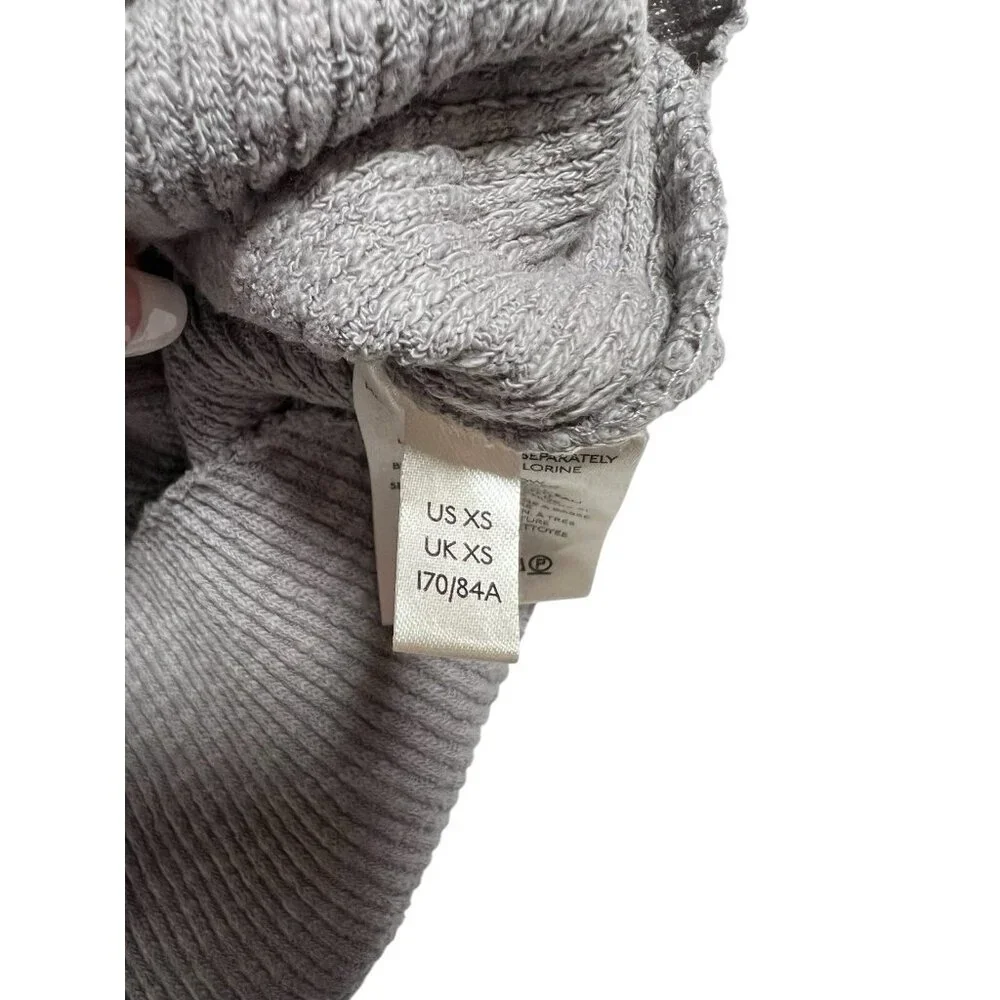 We The free people Sweatshirt Thermal Gray Ribbed Knit Size XS Buffy Sleeves - Picture 5 of 10